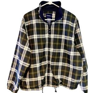 Vintage Catalina Tartan Plaid Windbreaker Rain Jacket Green Womens Size L